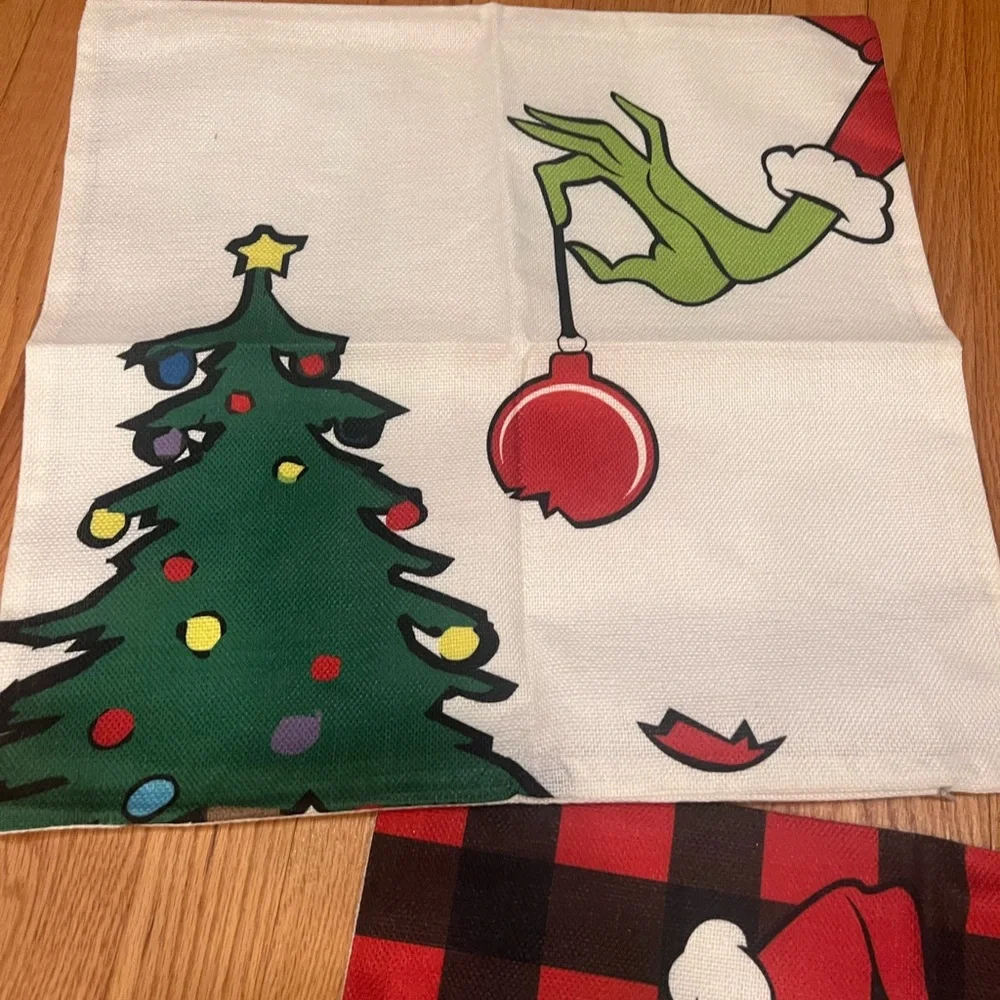 2 Grinch Christmas Pillow Covers